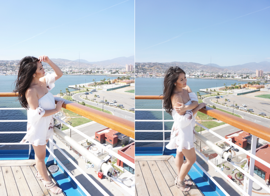princess polly, cruise ship, white romper, blogger